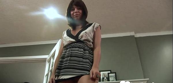  Cutie shows off her solo masturbation skills